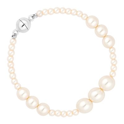 Cream multi pearl magnetic bracelet